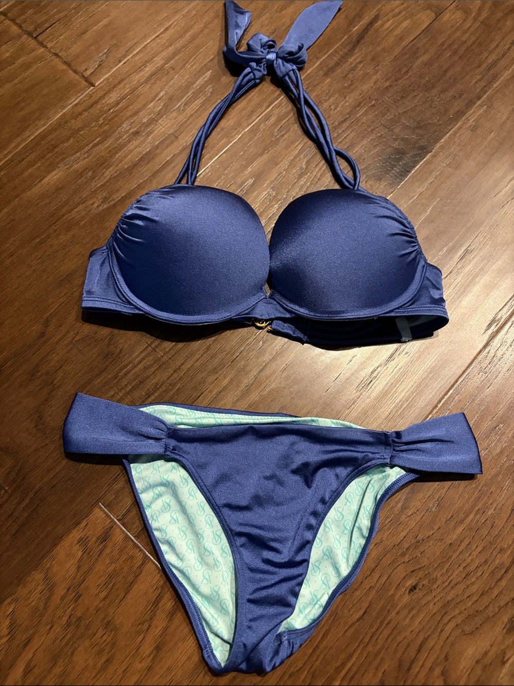 Victoria's Secret Deep Blue Halter Push-Up Bikini